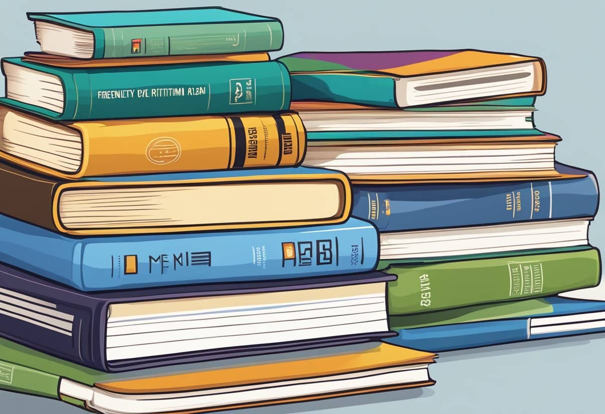 A stack of updated textbooks and educational materials with the title "Frequently Asked Questions MEB Yeni Eğitim Müfredatı 26 Nisan 2024 Neler Değişti?" prominently displayed on the cover