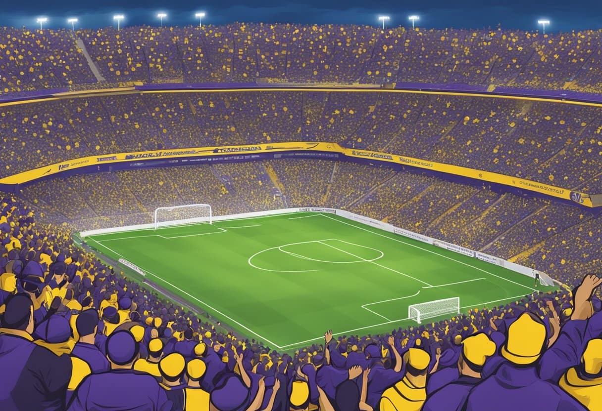 Acun Ilıcalı's purchase of Maribor soccer team: stadium, team logo, and cheering fans